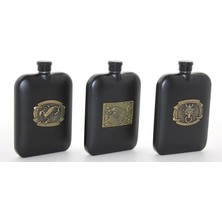 Üreticiniz Paslanmaz Çelik Kabartmalı Tekli 6 Oz Matara ALK2666