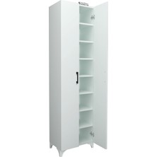 Bofigo 8 Raflı 2 Kapaklı Ayakkabılık Ayakkabı Dolabı Cemre Beyaz