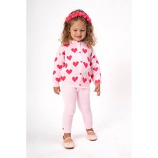 Miniğimin Cicileri (2-7 Yaş) Triko Kalp Desenli Kız Çocuk takım - Pembe