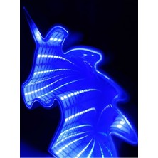 Işık Kasabası Unicorn Sonsuz Aynalı Yansımalı Masa ve Gece Lambası LED