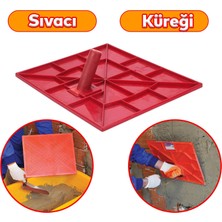 Badem10 Saplı Plastik Sıvacı Küreği Harç Duvar Beton Sıva Yayma 44X36 cm Boyutunda Plastik Sap