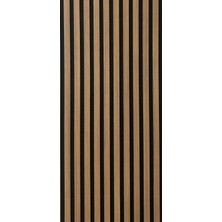 Özel Kompozit Mdf / Neme Dayanıklı Akustik Duvar Paneli / 60X280 / Koyu Teak /10 mm Keçe /10 mm Çıta