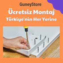 GuneyStore Ücretsiz Montaj - %100 MDF 160 CM Sürgülü Kapaklı Atlantik Çam Gardırop - MDF Dolap - Elbise Dolabı