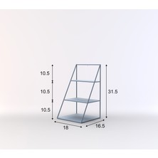 Rarart Concept 3 Katlı Mavi Piramit Metal Organizer - Çok Amaçlı Aksesuar Rafı - Stardust