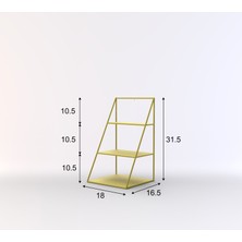 3 Katlı Sarı Piramit Metal Organizer - Çok Amaçlı Aksesuar Rafı - Stardust