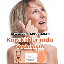 Wiserlife Beauty Collagen Hidrolize Kollajen (Tip 1 ve Tip 3), Hyaluronik Asit, Glisin, L-Lizin ve Vitamin C İçeren Takviye Edici Gıda 30 Saşe