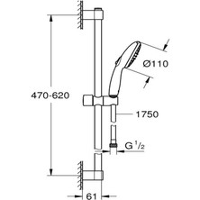 Grohe Tempesta 110 Duş Seti 2 Fonksiyonlu (Rain, Jet) - 26162003