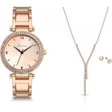 Forentina Rose Su Yolu Kolye Küpe-Saat Hediye Set PS1588