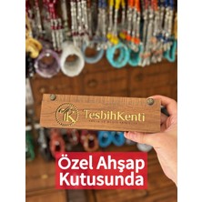 Tesbihkenti Özel Ahşap Kutulu Sürmeli Tasarım Toz Kehribar Tesbih