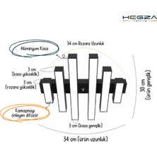 Hegza Lighting Parrilla (Gri Kasa, Beyaz Işık) Ledli Modern Plafonyer LED Avize Salon Mutfak Oturma Odası