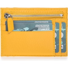 Bouletta Zip Deri Fermuarlı Kartlık Zpch FL12 Sarı