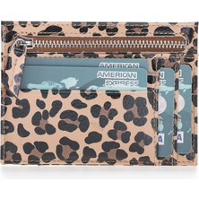 Bouletta Zip Deri Fermuarlı Kartlık Zpch Leo-Ne Leopar