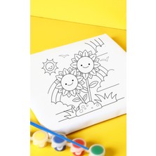 Rubis Çiçek Canvas Tuval 20X20 cm Çocuk Boyama Seti