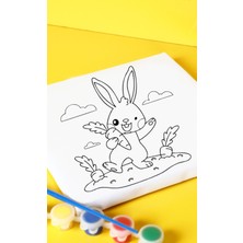 Rubis Sevimli Tavşan Canvas Tuval 20X20 cm Çocuk Boyama Seti