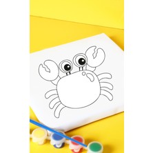 Rubis Sevimli Yengeç Canvas Tuval 20X20 cm Çocuk Boyama Seti