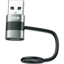 Go-Des GD-CT069  USB 3.0 To Type-C Data ve Hızlı Şarj Adaptörü  Siyah