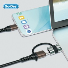 Go-Des GD-CT069  USB 3.0 To Type-C Data ve Hızlı Şarj Adaptörü  Siyah