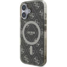 Guess Apple iPhone 16 Pro Kılıf Guess Lisanslı Magsafe Özellikli Iml Baskılı Klasik Logolu 4g Desenli Kahverengi