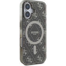 Guess Apple iPhone 16 Pro Kılıf Guess Lisanslı Magsafe Özellikli Iml Baskılı Klasik Logolu 4g Desenli Kahverengi