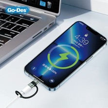 Go-Des GD-CT068  Lightning To Type-C Data ve Hızlı Şarj Adaptörü  Siyah