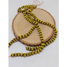 Yaşam Tohumu Sarı Renk Sırlı Seramik Boncuk Dizi 8-9MM/29CM (54282)