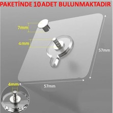 Ardini Çerçeve Askısı Pin Delgisiz Vidalı Tırnak Kanca Yapışkanlı Raf Tutucu Askı 10'lu