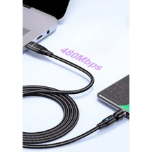 Spelt Uslion 100W 5A Usb-C Usb-C Manyetik Mıknatıslı Hızlı Şarj ve Data Kablosu 1 Metre