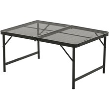 Kamp Masası - Greccio - Metal Fileli - 2'ye Katlanır - 90 cm