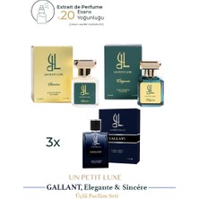 Un Petit Luxe Sincere & Gallant & Elegante Extrait De Parfum Kadın 50 ml ve Erkek Exclusive Parfüm Seti 3'lü