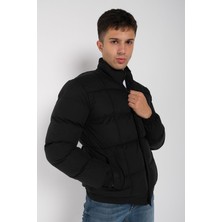 Garen Erkek Regular Fit Su Itici ve Rüzgar Geçirmez Trend Mont Waterproof Çimalı Siyah