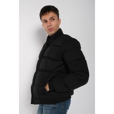 Garen Erkek Regular Fit Su Itici ve Rüzgar Geçirmez Trend Mont Waterproof Çimalı Siyah