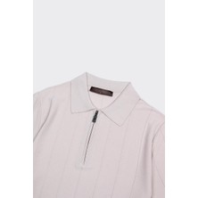 Fermuarlı Polo Yaka Kısa Kol Erkek T-Shirt