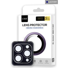 URR iPhone 15 Pro Max Titanium Alloy Kamera Lens Koruyucu Lacivert