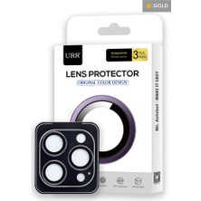 URR iPhone 14 Pro Max Titanium Alloy Kamera Lens Koruyucu Gold