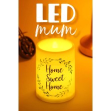 ByKurt 3 Lü Çelenk LED Mum Bardak Tipi Pilli Dumansız Alevli Dekoratif Yapay Mum 10 cm