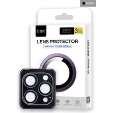 URR iPhone 14 Pro Max Titanium Alloy Kamera Lens Koruyucu Siyah