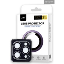 URR iPhone 14 Pro Max Titanium Alloy Kamera Lens Koruyucu Gümüş
