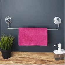 Evistro Krom Hem Vakumlu Hem Vidalı Banyo Uzun Havlu Askısı 2 Adet Gönderilir
