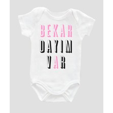 Outdoor One Organik  Pamuk Bekar Dayım Var Baskılı Bebek Body Badi Çıtçıtlı Zıbın ZBN040