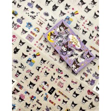 Sanrio Karakter Kuromi 20 Yaprak Pet Sticker 20 Yaprak Kağıt Sticker / 40 Yaprak Mor Kutu Sticker Set