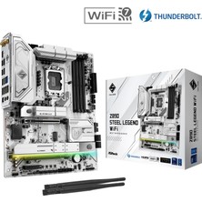 Asrock Z890 Steel Legend Wifi Atx Anakart Intel LGA1851, Ddr5, Gen5 M.2 Ssd, 8k 60Hz Hdmı, Wifi 7 Anakart