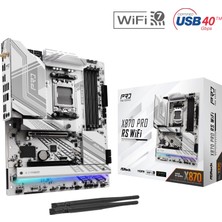 Asrock X870 Pro Rs Wıfı Atx Anakart, Amd Am5 Ryzen 9000 ve 8000, Ddr5, 5x M.2 Ssd, 4K 120Hz, Amd Expo, USB Type C, Wifi 7 Anakart