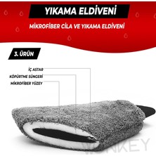 Wonkey - Mikrofiber Oto Yıkama Temizleme Seti | Araç Kurulama Havlusu + Cam Bezi + Araba Yıkama Eldiveni Paketi (3'lü Set)