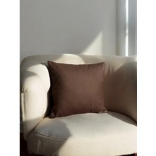 Doryan Home Flat Kare Suni Nubuk Deri Düz Dekoratif Kırlent Kılıfı 40X40 45X45 50X50
