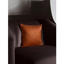 Doryan Home Flat Kare Suni Nubuk Deri Düz Dekoratif Kırlent Kılıfı 40X40 45X45 50X50