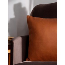 Doryan Home Flat Kare Suni Nubuk Deri Düz Dekoratif Kırlent Kılıfı 40X40 45X45 50X50