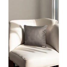 Doryan Home Flat Kare Suni Nubuk Deri Düz Dekoratif Kırlent Kılıfı 40X40 45X45 50X50