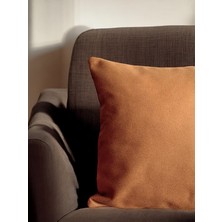 Doryan Home Flat Kare Suni Nubuk Deri Düz Dekoratif Kırlent Kılıfı 40X40 45X45 50X50