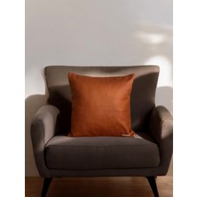 Doryan Home Flat Kare Suni Nubuk Deri Düz Dekoratif Kırlent Kılıfı 40X40 45X45 50X50