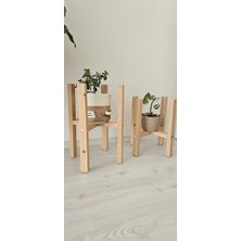 Ahşap Dekoratif Saksı Altlığı 2'li Ürün Ölçüleri: Yükseklik: 40-50 cm